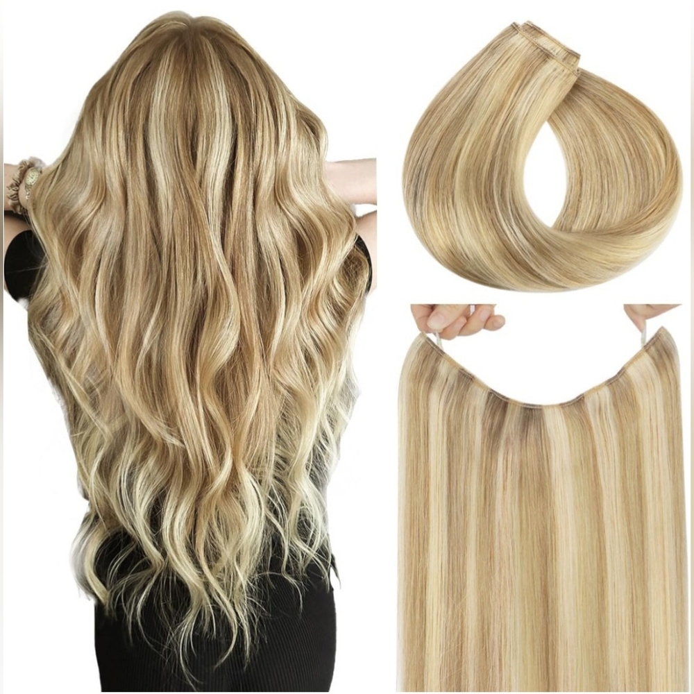 17 Inch Color#H-16/22A (Ash Tone) Light/Golden Blonde Highlighted, See Video